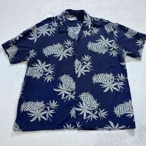 Two Palms Hawaiian Shirt Men 2XL Pineapples Islands Tropical Short Sleeve